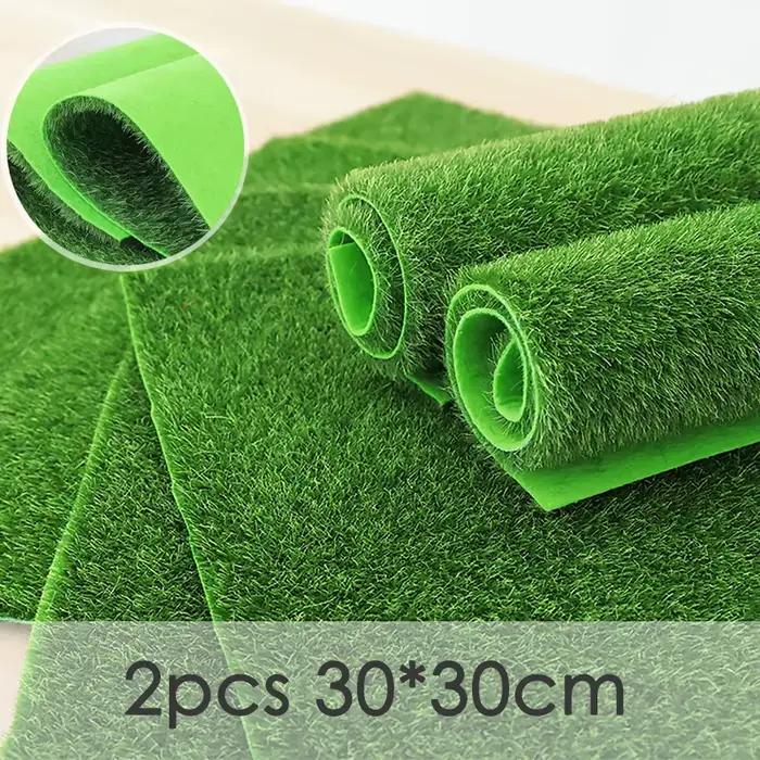 2 pièces gazon artificiel jardinage extérieur gazon pelouse synthétique fausse herbe tapis Faux Micr