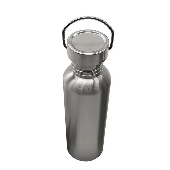 Bouteille d'eau portable en acier inoxydable avec couvercle en bambou, flacons de sport, voyage, cyc