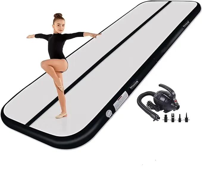 Tapis de gymnastique gonflable, tapis de culbutage d'air, tapis de sol de gymnastique avec pompe à a