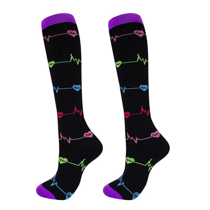 Chaussettes de compression pour femmes et hommes, bas de genou, œdème ty.com, varices, infirmière, c