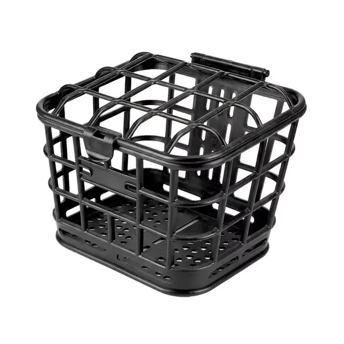 Nouveau panier avant noir pour vélo, panier de rangement creux détachable avec couvercle, sac de ran