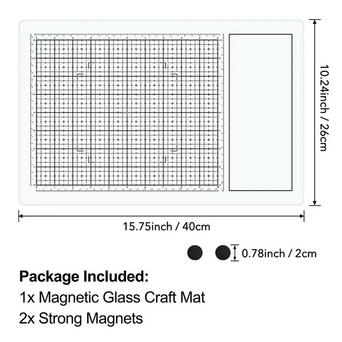 Tapis artisanal en verre magnétique tout-en-un, 40x26cm, indispensable, pour couper, estampage, coll
