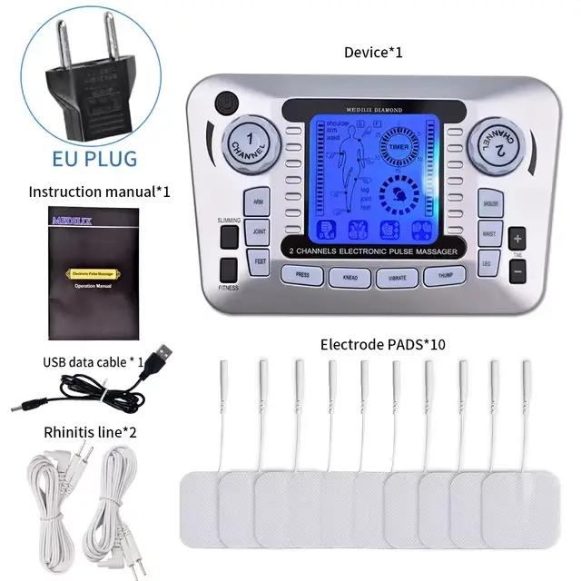 Tens – stimulateur musculaire électrique d'électrostimulation EMS, masseur corporel, Acupuncture par