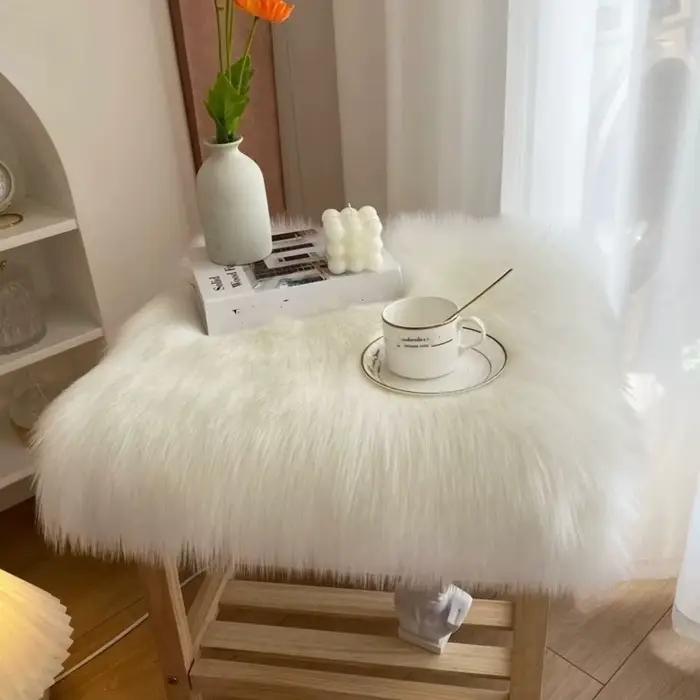 Tapis de sol doux et moelleux, Surface moelleuse, Simple, en fausse fourrure, pour vitrine