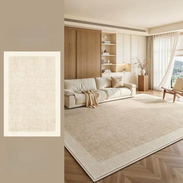 Grands tapis pour salon, style crème, décoration de chambre, tapis moelleux et doux, tapis épais en 