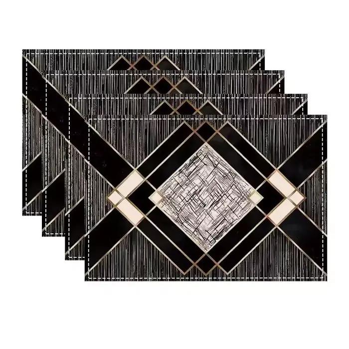 Napperons de Table géométriques de luxe modernes, lavables et imperméables, rectangulaires, pour cui