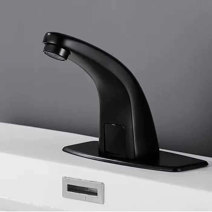 Robinet de lavabo intelligent à capteur noir mat, mélangeur chaud-froid, grue, robinet de lavabo, ro