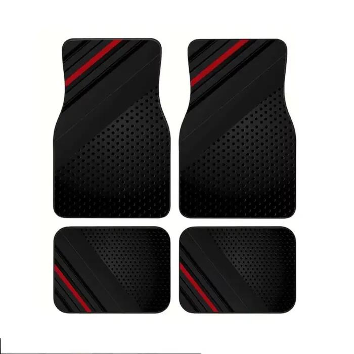 Lot de 4 tapis de sol de voiture imprimés – Tapis en polyester durable, sûrs et pratiques, adaptés a