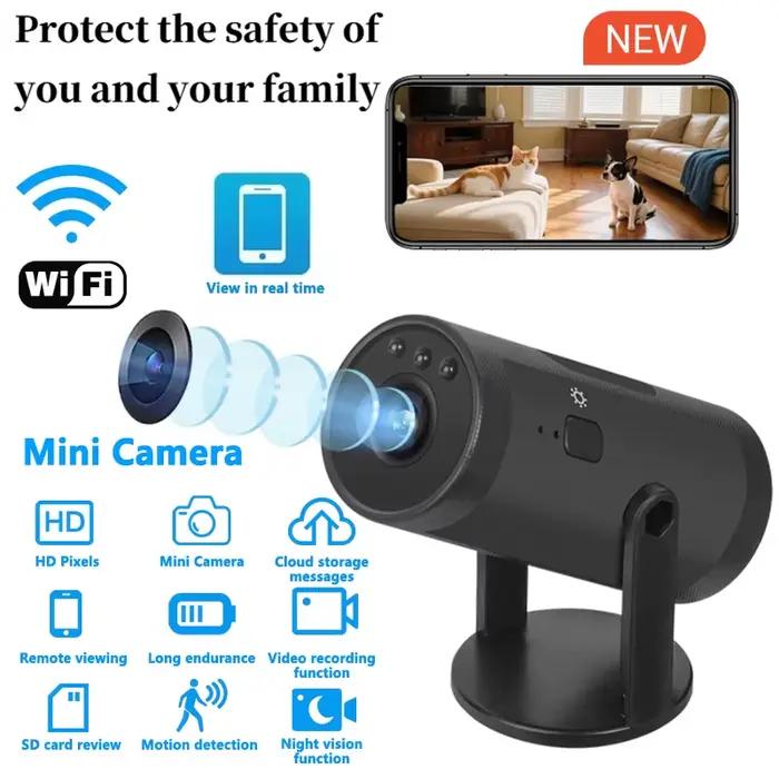Mini Caméra A9 HD avec Vision Nocturne Infrarouge, Dispositif de Sécurité Domestique Sans Fil, Wifi,