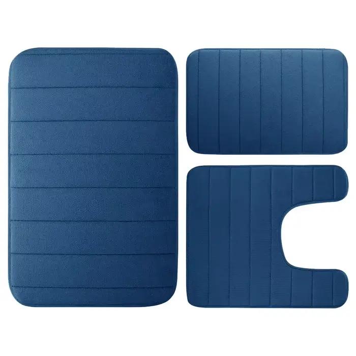 Tapis de bain en mousse à mémoire de forme, 3 pièces, absorbants, antidérapants, lavables, pour sol 