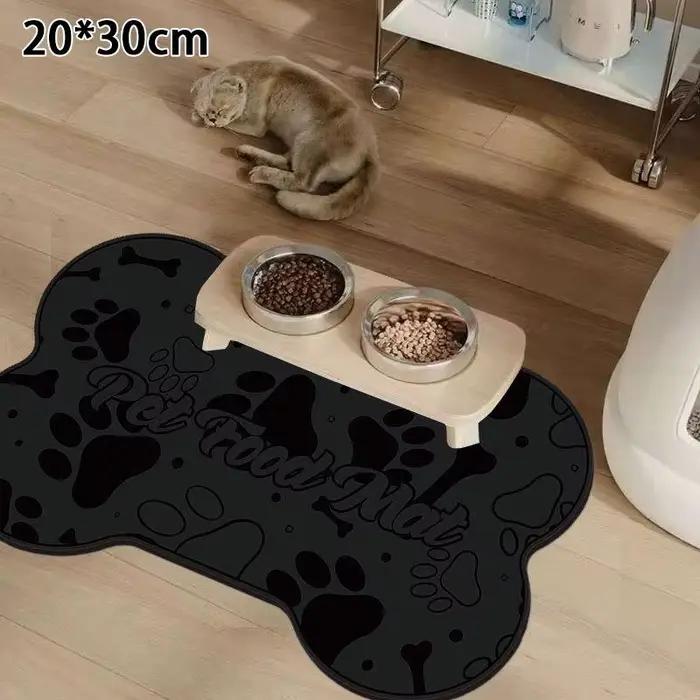Tapis absorbant pour animaux de compagnie en diatomite, imperméable et antidérapant, pour gamelles d