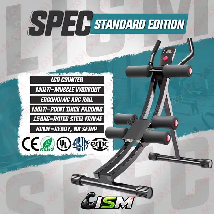 Appareil de musculation abdominale pliable pour la maison, supporte jusqu'à 200 kg, avec écran LCD, 