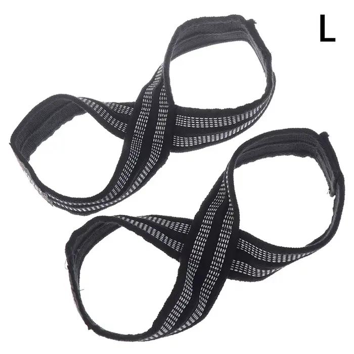1 paire de sangles Figure 8 pour haltérophilie, bande de préhension robuste
