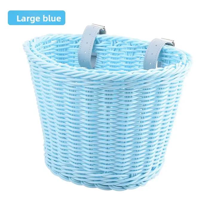 Panier de vélo rétro tressé pour enfants, panier avant tressé pour draisienne, accessoire pour bébé,