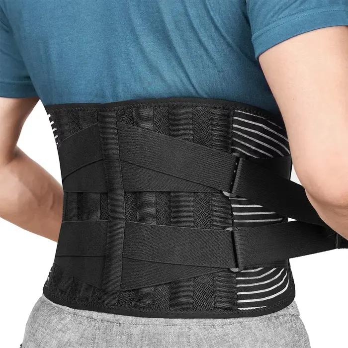 Orthèse du bas du dos avec 6 escaliers, soutien lombaire orthopédique antidérapant, coussin respiran