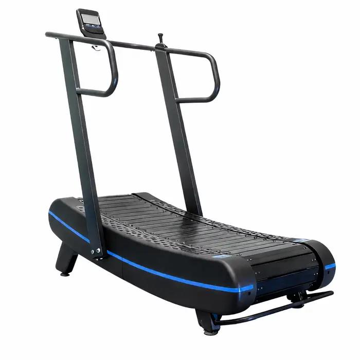 Tapis de course manuel incurvé non motorisé à résistance magnétique, machine de cardio-training pour