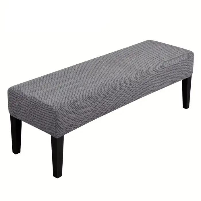 Housse de banc longue extensible en Jacquard, 1 pièce, housse de tabouret de Piano tout compris, cou