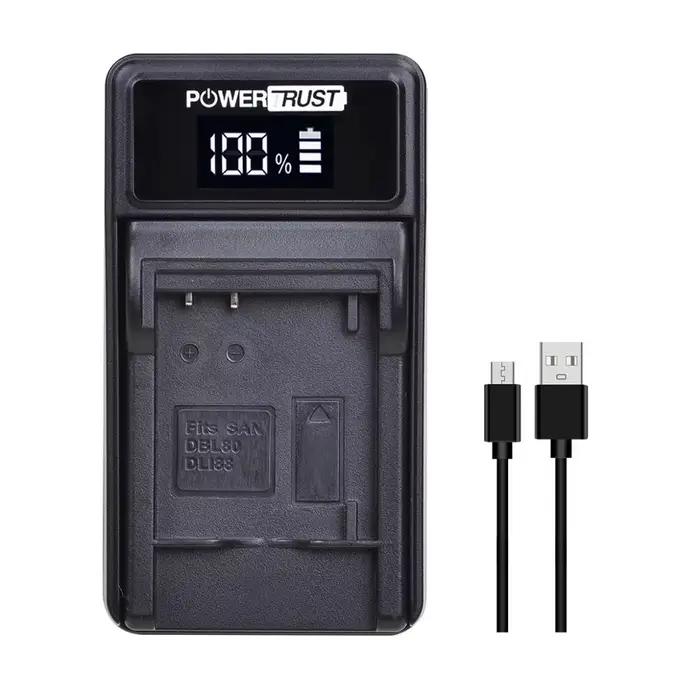 PowerTrust D-Li88 DB-L80 VW-VBX070 batterie de caméra + chargeur USB LED pour Sanyo VPC-CG10 VPC-CG2
