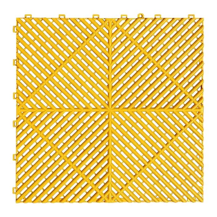 Dalles de sol modulaires antidérapantes et emboîtables pour garage – Tapis de sol en plastique PP/PV