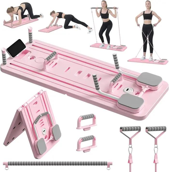 Planche de Pilates multifonction, bandes de résistance abdominales, supports de pompes, plaque de Fi