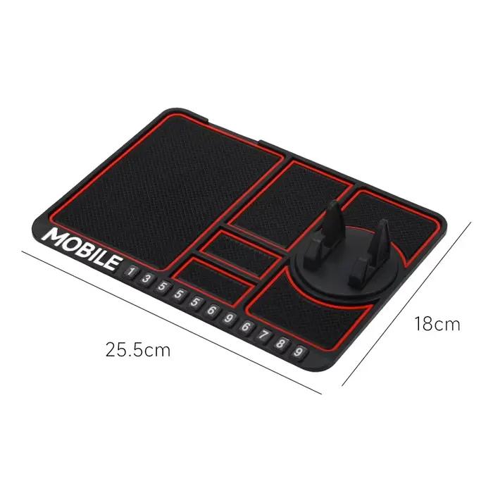 Tapis antidérapant pour voiture, tapis de rangement multifonctionnel, support de navigation rotatif 