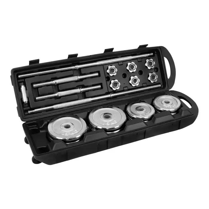 Ensemble d'haltères réglables de 50kg, ensemble d'haltères en fer et acier, étui de transport Durabl