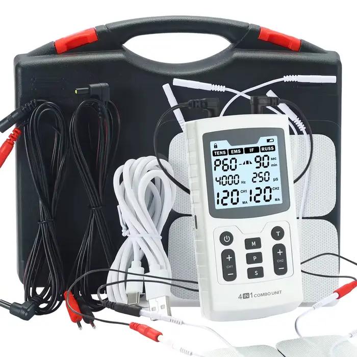 Stimulateur musculaire électrique 4 en 1, 60 Modes de Massage, thérapie de physiothérapie combinée, 