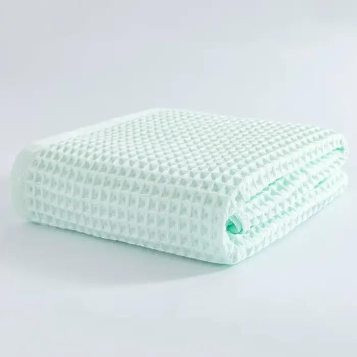 Serviette de bain gaufrée en coton pour hommes et femmes, serviette de salle de bain, adultes, 70*14
