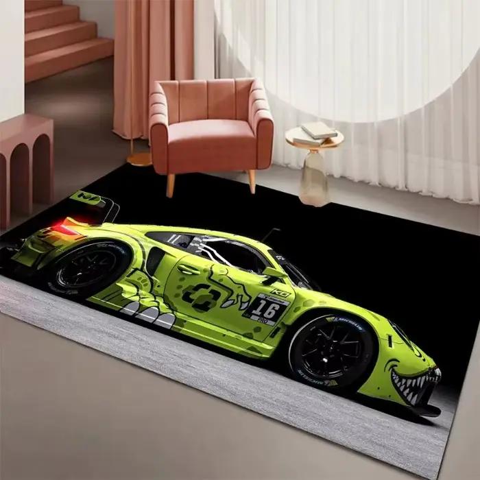 Tapis de voiture de course grande taille, imprimé en 3D, antidérapant, doux et confortable, pour sal