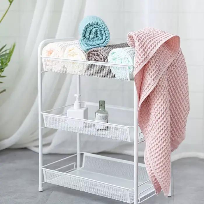 Serviette de bain gaufrée en coton pour hommes et femmes, serviette de salle de bain, adultes, 70*140 cm