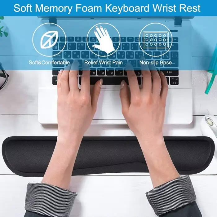 Tapis de souris ergonomique en mousse à mémoire de forme, repose-poignets pour clavier, pour PC et ordinateur portable