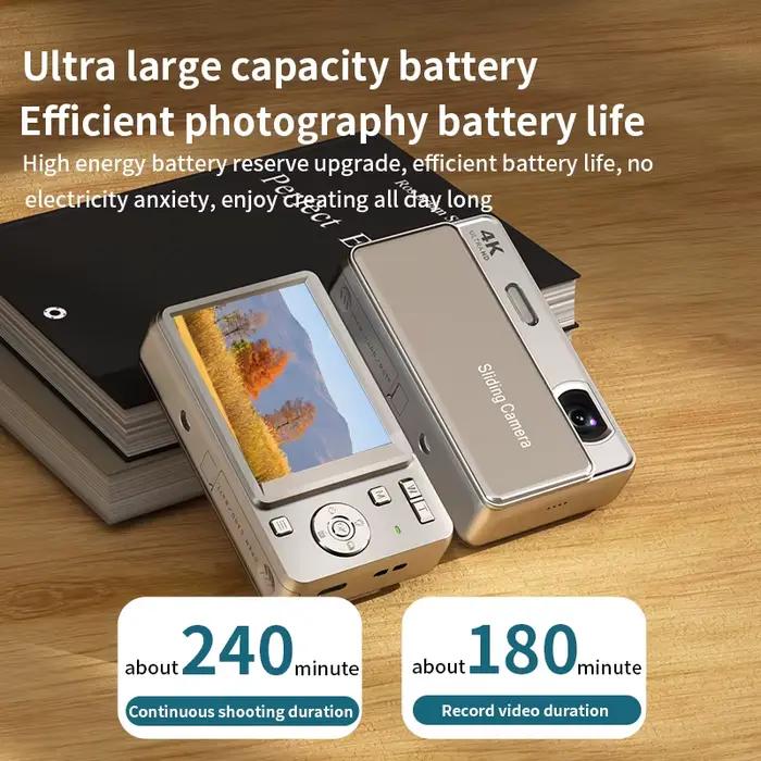Nouvelle caméra numérique coulissante CCD 4K haute définition pour campus, pour la prise de photos et l'enregistrement, avec lecteur de carte étudiant intégré