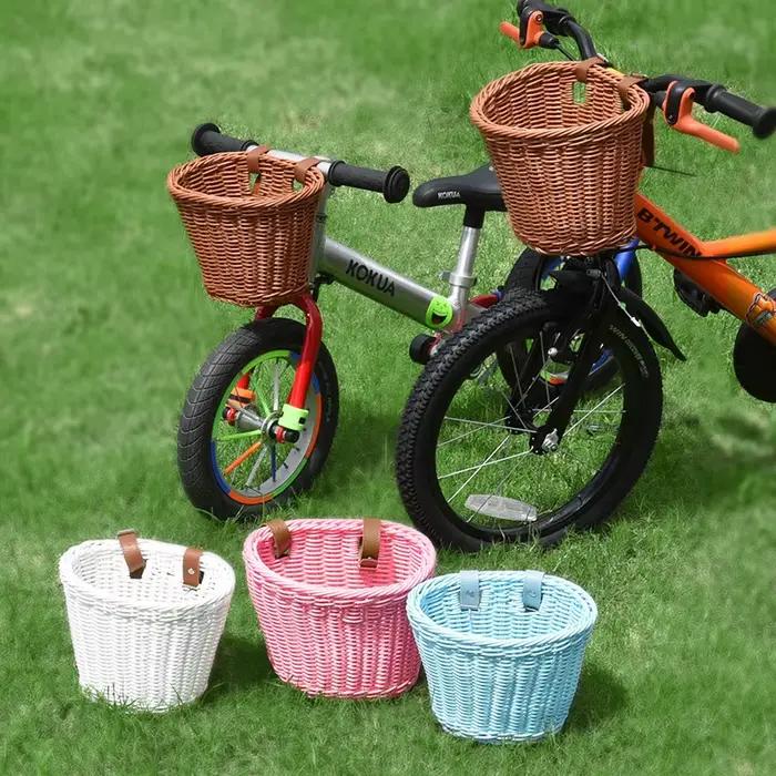 Panier de vélo rétro tressé pour enfants