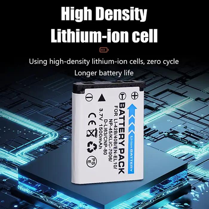 Batterie d'appareil photo EN-EL10 Li-42B NP-45 D-Li63 D-Li108 NP-80 Li-40B Chargeur pour Nikon pour OLYMPUS pour FUJIFILM pour Pentax pour Casio