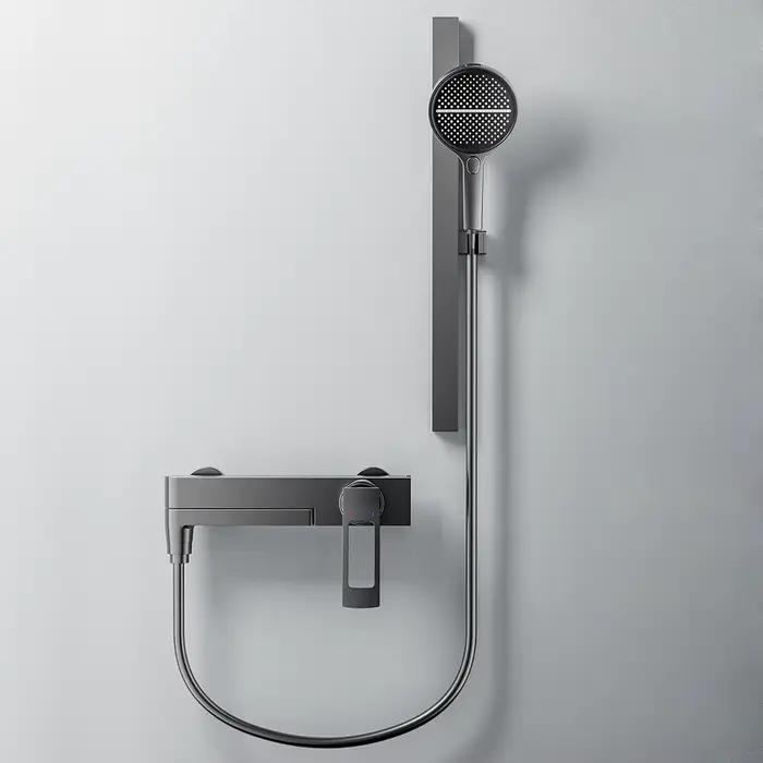 Robinets de baignoire-douche cascade noire, mitigeur de douche mural, robinets de bain-douche chaud et froid, BaRobinet Baignoire