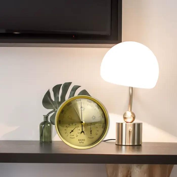 Station météo baromètre 3 en 1 en métal pour usage intérieur extérieur baromètre thermomètre hygromètre avec cadre rond
