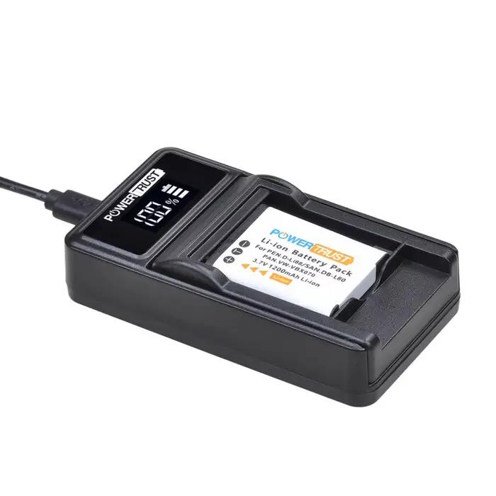 PowerTrust D-Li88 DB-L80 VW-VBX070 batterie de caméra + chargeur USB LED pour Sanyo VPC-CG10 VPC-CG20 pour PENTAX VPC-CG88 CG100
