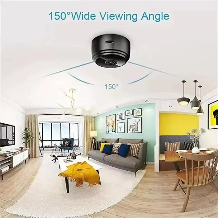 Mini Caméra A9 HD avec Vision Nocturne Infrarouge, Dispositif de Sécurité Domestique Sans Fil, Wifi, pour dehors en Plein Air, pour Maison Intelligente