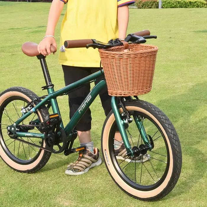 Panier de vélo rétro tressé pour enfants