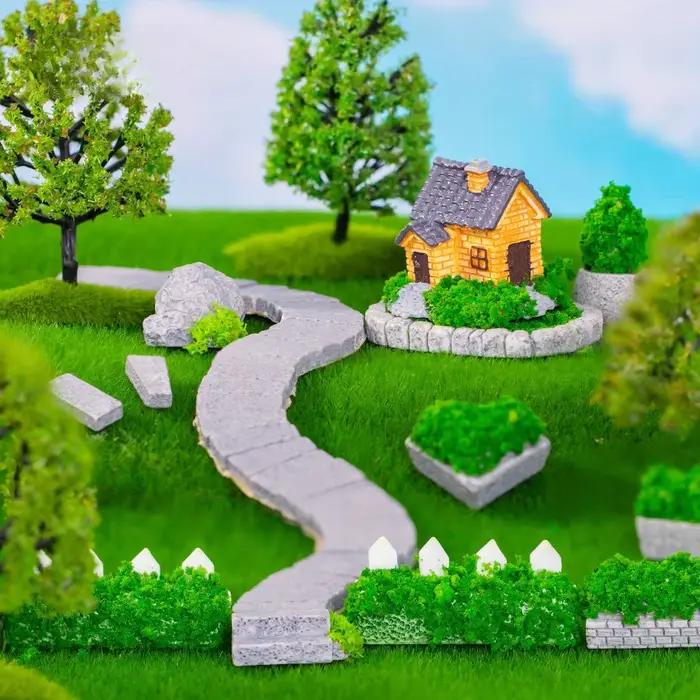 Ensemble d'accessoires de jardin Mini modèle 30 pièces, ensemble de maison Miniature, Micro décoration de paysage pour bricolage, décoration de jardin artisanale