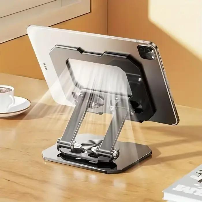 360 °   Support de tablette rotatif, support de bureau pliable et réglable, Compatible avec Ipad Pro/Air/Min de 4.7 à 12 pouces, pour ordinateur portable