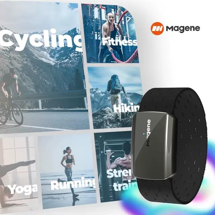 Magene moniteur de brassard de fréquence cardiaque double Mode Bluetooth ANT H803 capteur bras dragonne Fitness traqueur