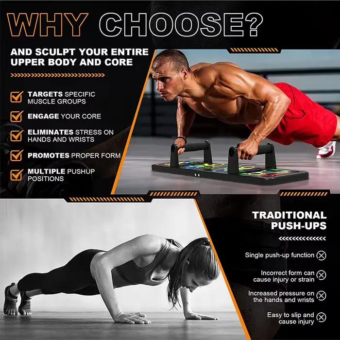 Planche de push-up pliante multimo de lpcbec pour entraînement complet de la poitrine et de l'abdomen pour hommes et femmes occasions sportives