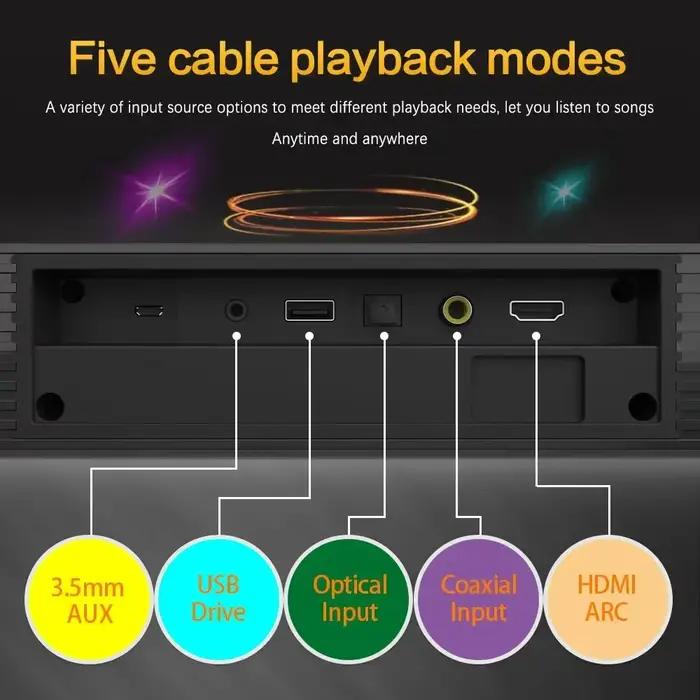 Système de haut-parleurs de barre de son Bluetooth sans fil, haut-parleur sonore Super puissant, filaire, Surround stéréo, projecteur de télévision pour Home cinéma