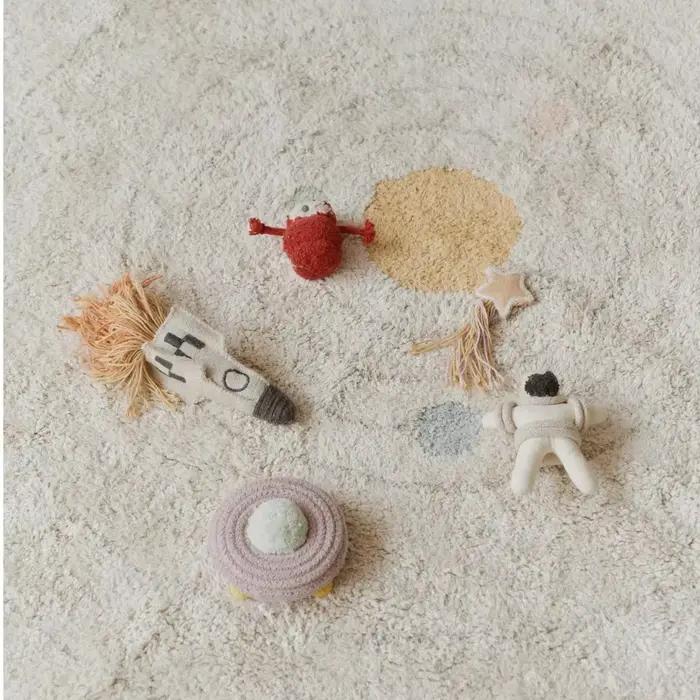 Tapis de chambre à coucher rond en peluche, tapis moelleux du système solaire pour le salon, tapis rampant pour bébé, tapis de jeu pour enfants