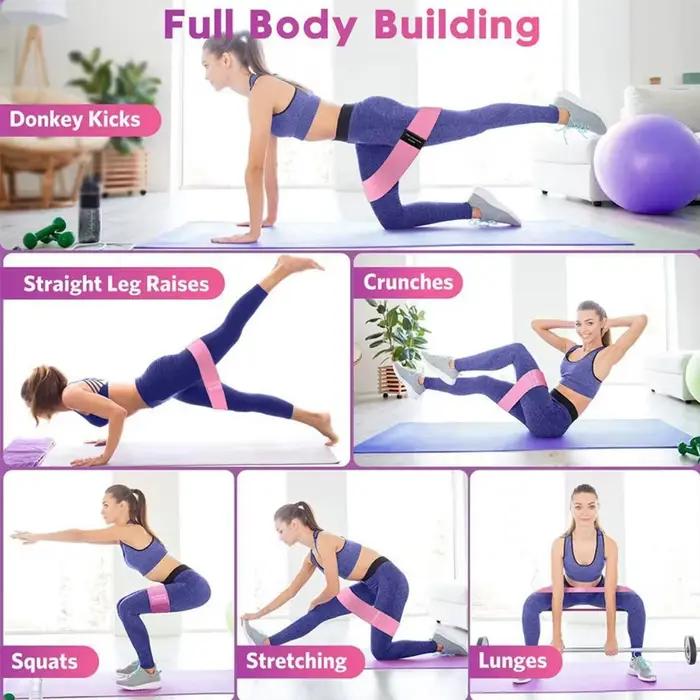 Glute Thigh Elastic Workout Bands Fabric Resistance Hip Booty
