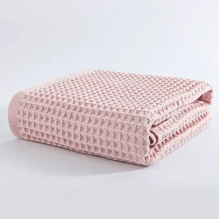 Serviette de bain gaufrée en coton pour hommes et femmes, serviette de salle de bain, adultes, 70*140 cm