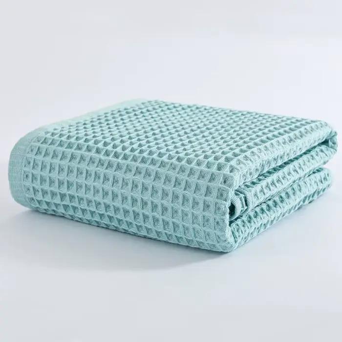 Serviette de bain gaufrée en coton pour hommes et femmes, serviette de salle de bain, adultes, 70*140 cm