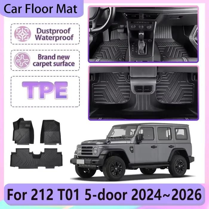 Tapis de sol de voiture pour BAIC EMC 212 T01 2024 2025 2026 TPE, imperméable, décoratif, tapis de sol, tapis de voiture, accessoires intérieurs auto