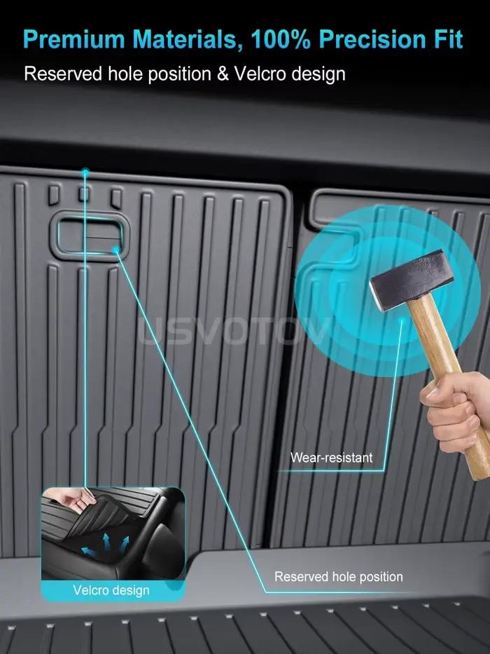 Tapis de coffre avant et arrière en TPE pour Tesla Model 3 Highland 2024-2026, protection inférieure du coffre, revêtement de protection de la cargaison, tapis anti-salissure